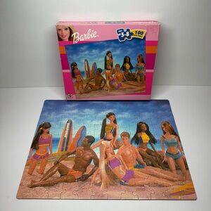 Vintage 2000 Barbie Doll Beach Surf 100 Piece Jigsaw Puzzle Mattel 100% Complete